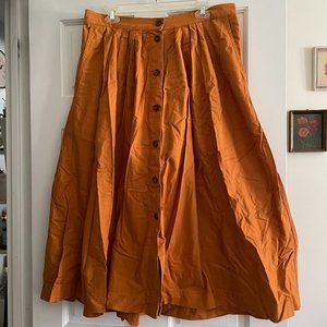 H&M Button Down Midi Skirt Size 14